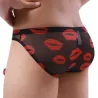 MenSexyWear Slip Trompe Kiss Lips Noir